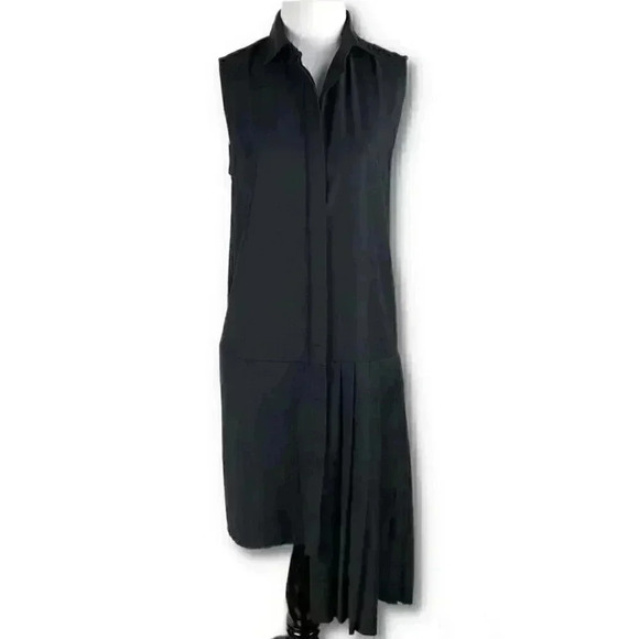 Oak Womens dress size S black wool blend asymmetrical minimalist utilitarian - Picture 10 of 10